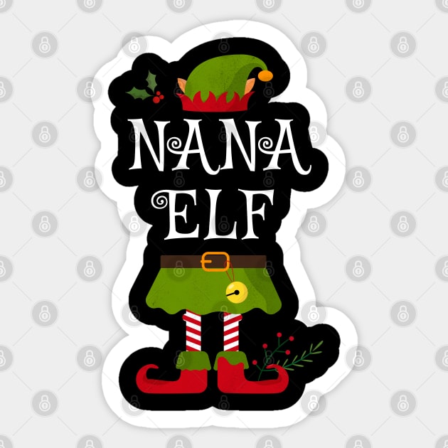Nana Elf Shirt , Family Matching Group Christmas Shirt, Matching T Shirt for Family, Family Reunion Shirts Sticker by bkls